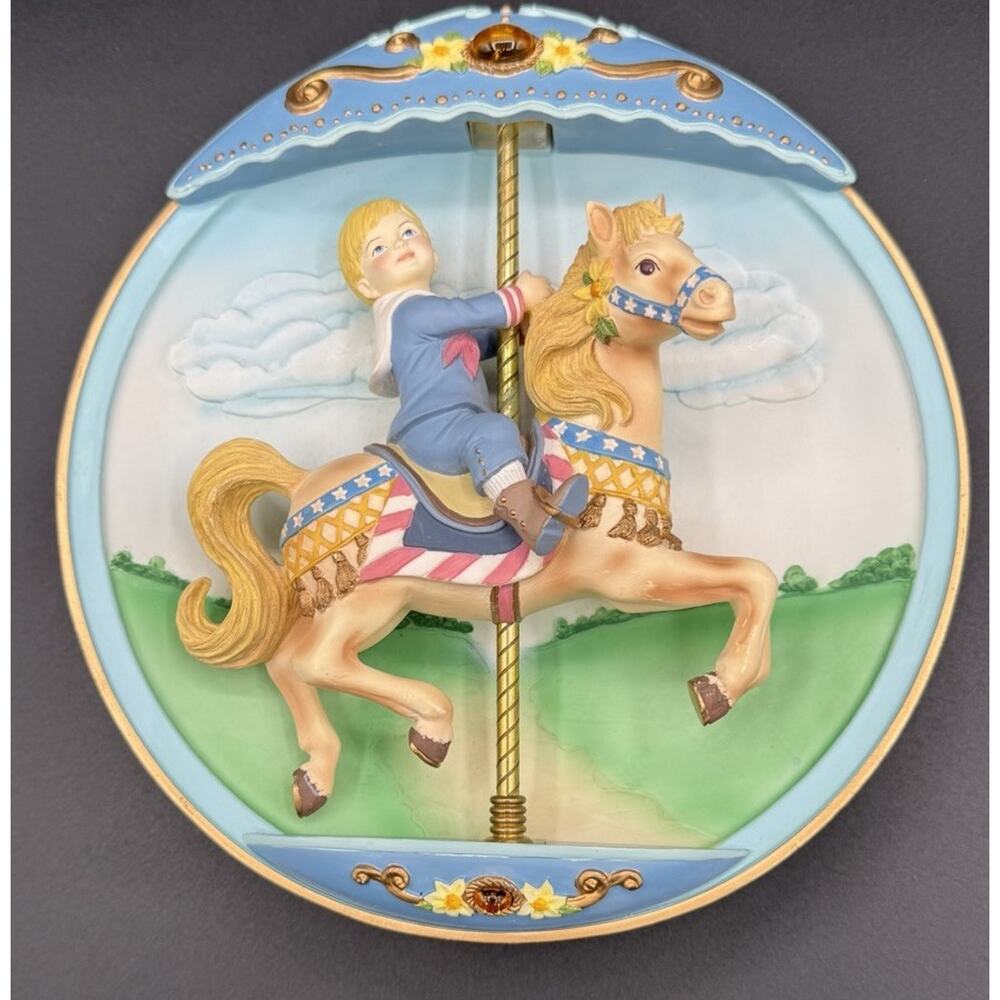The Bradford Exchange 1995 Carousel Daydreams "All Aboard Plate" Works Well